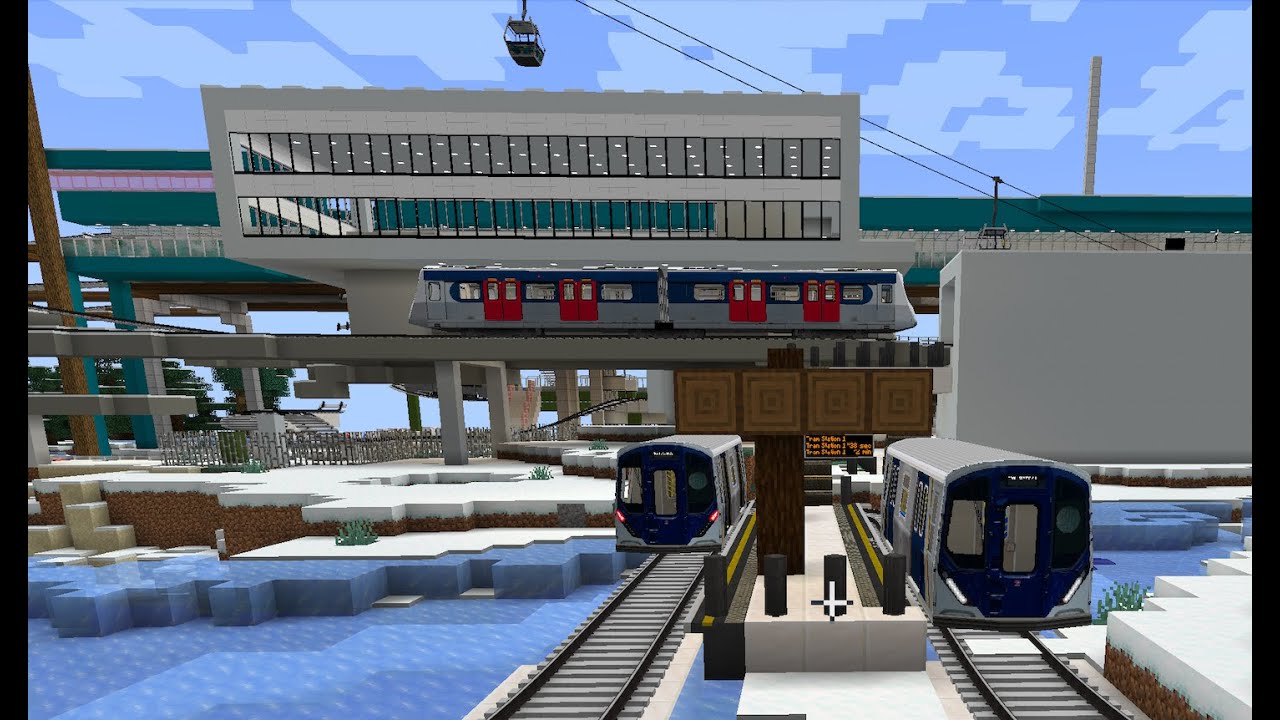 Minecraft: MTR Mod Tram from Nibong Island to Hill (Before Update) and Hotel room Showcase!