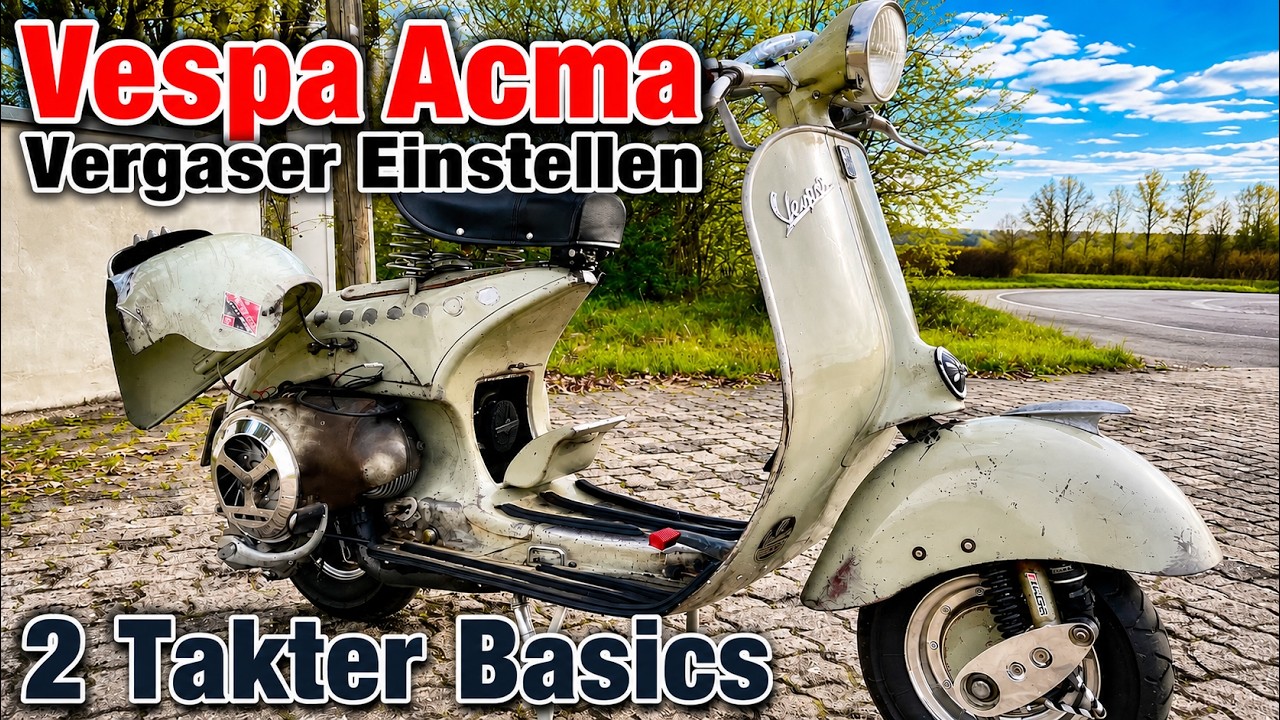 Vespa ACMA | Vergaser einstellen | abdüsen | 2 Takter | Testfahrt | 2 Taster Basics Teil 1