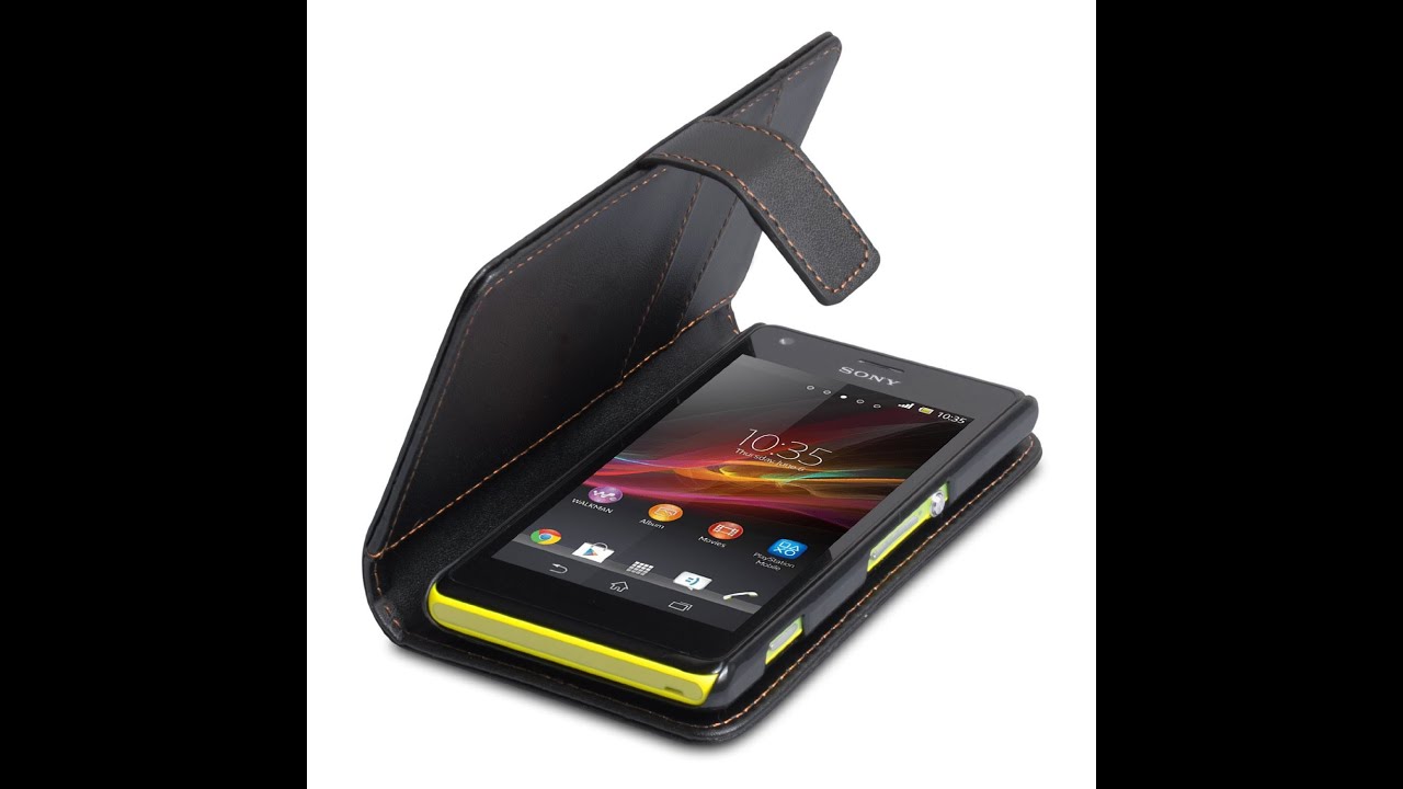 Sony Xperia M Case Black PU Leather Wallet Cover With Stylus Pen