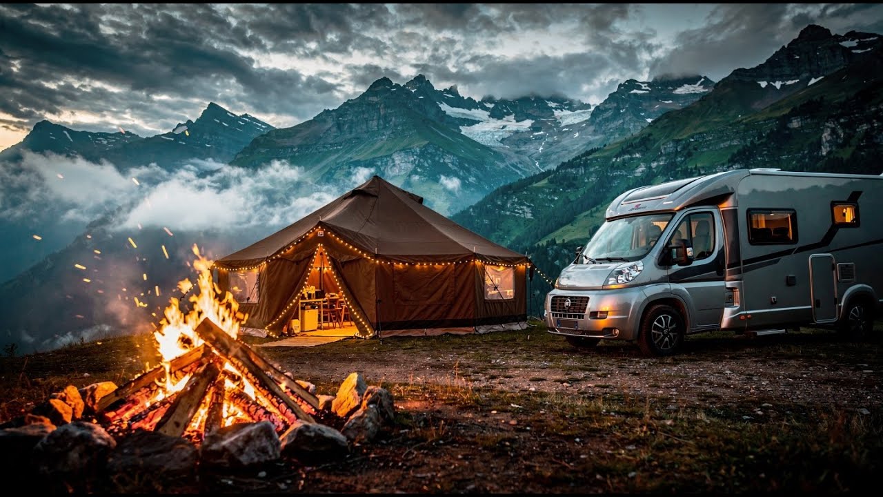 Relaxing SOLO Camping with Rain Forest Mountain views || camping life