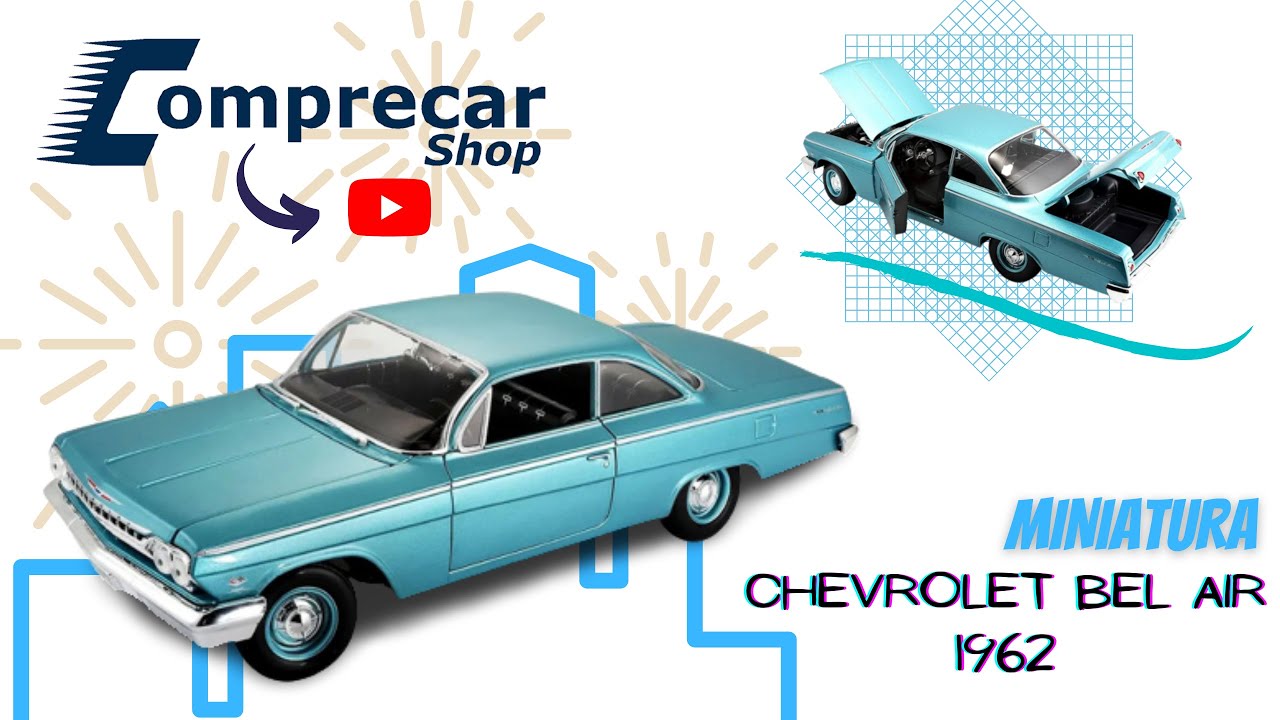 Miniatura do Carro Chevrolet Bel Air 1962, Verde, Maisto, escala 1/18   COMPRECARSHOP