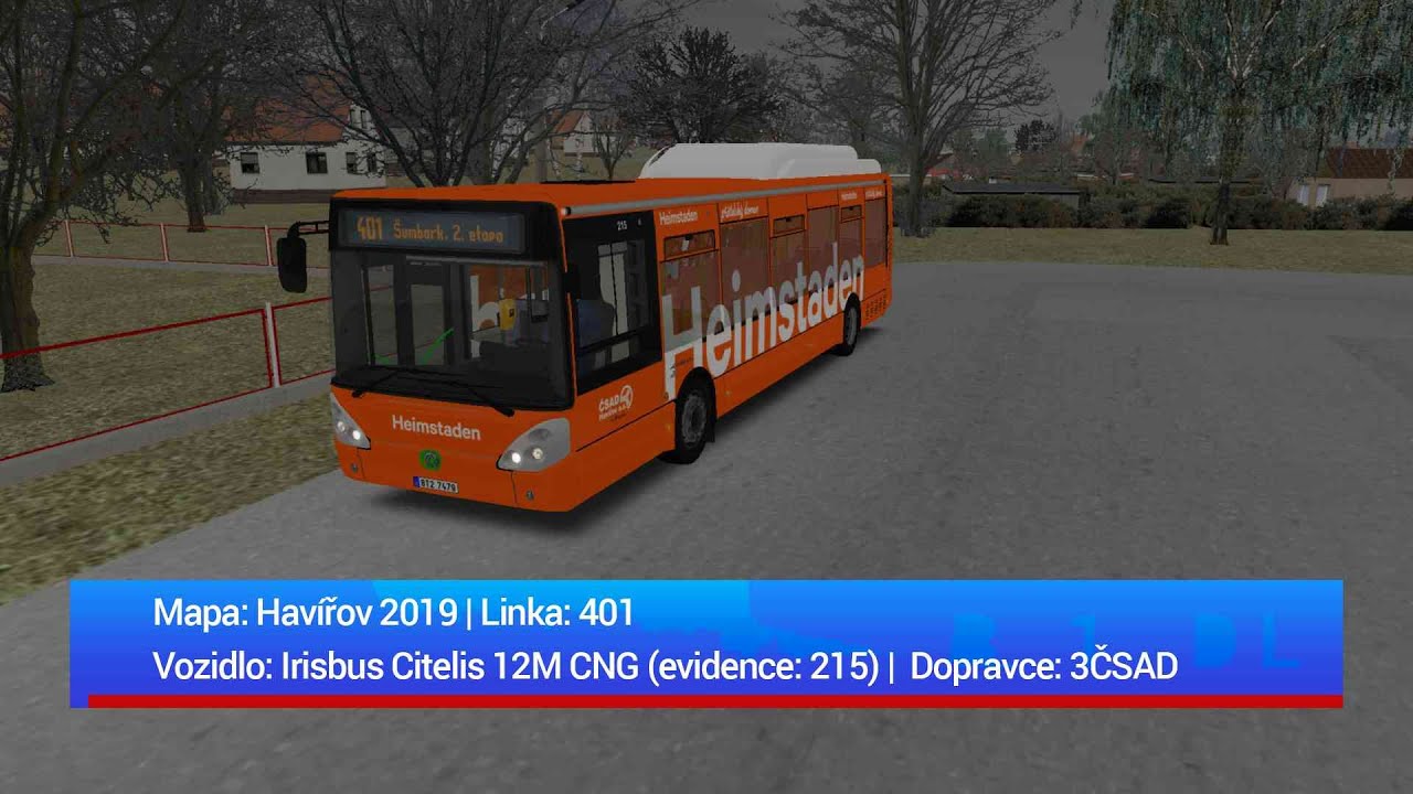 OMSI 2 | Havířov 2019 | Irisbus Citelis 12M CNG  (Evidence: 215) | 3ČSAD | Linka 401