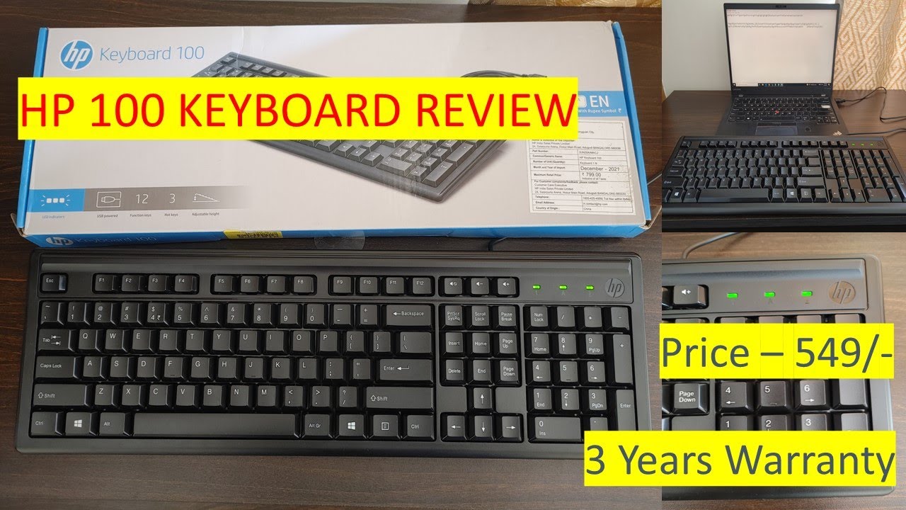 HP Keyboard 100 Review | Is it worth the price? | Discussed on Quality, Size, Key press sound, LED's