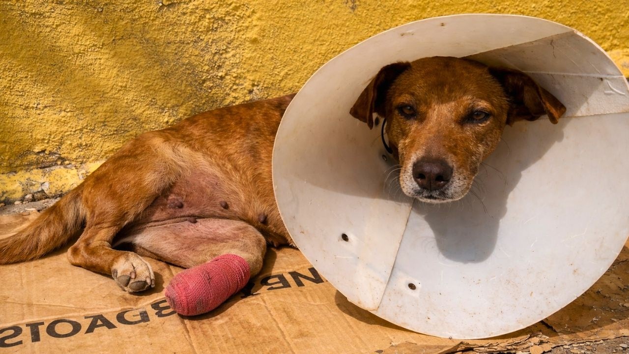 Hit-By-Car Dog Loses Both Legs But Never Loses Hope