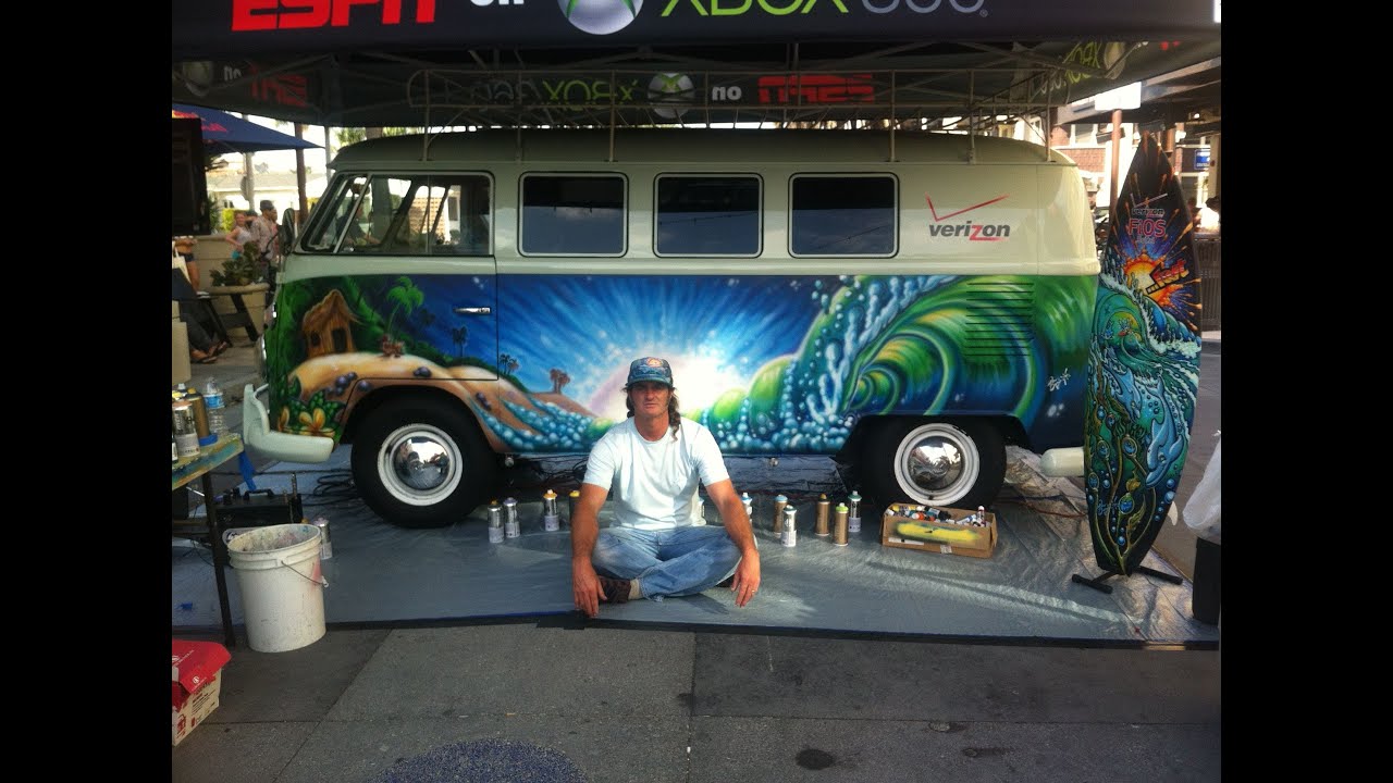 Live Painting of a Vintage 1965 VW Bus at Vans US Open - Drew Brophy