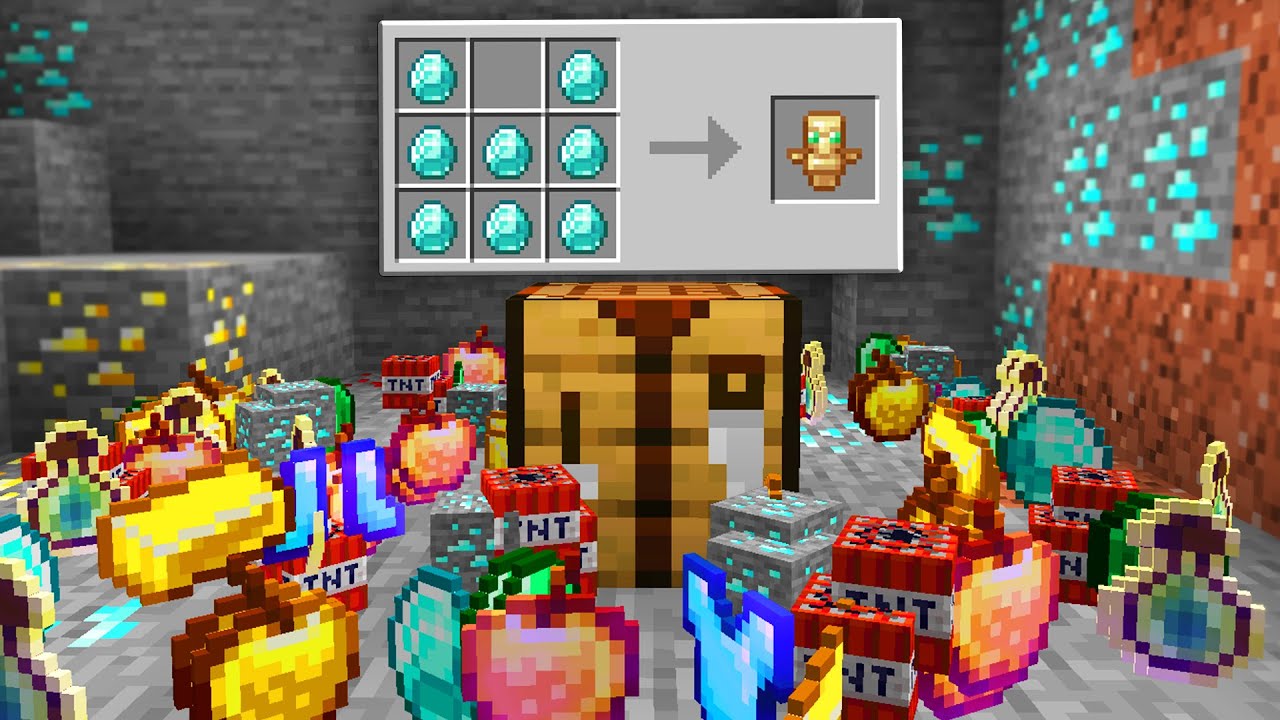 Minecraft UHC but every drop and crafting recipe is random..
