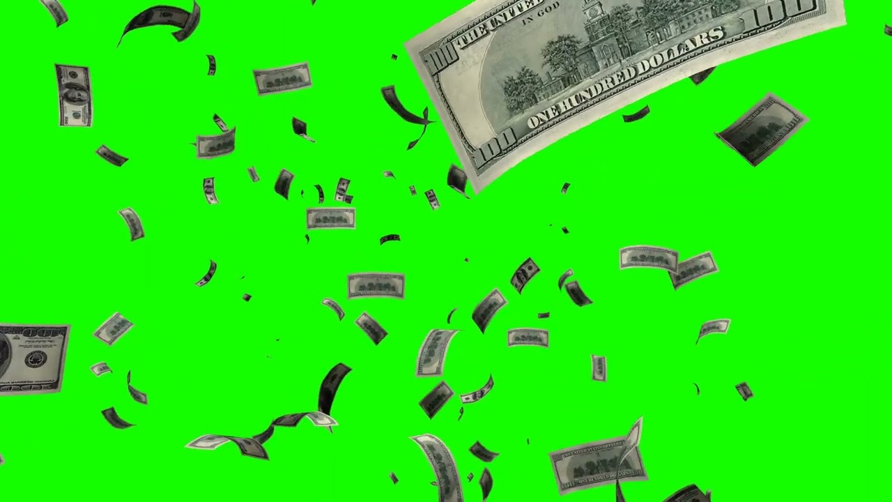 3d Render Falling Dollar Banknotes on a Chroma Key Background 4K | By Creator Stockify