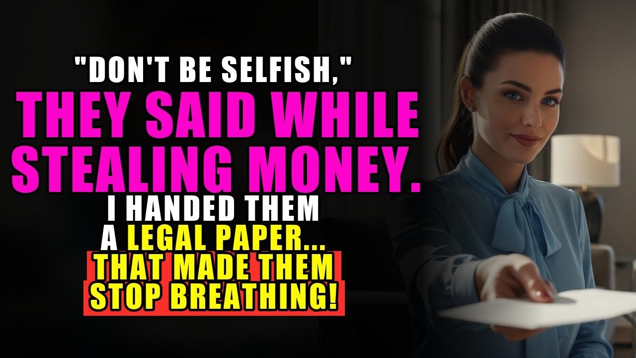 My Parents Said “Don’t Be Selfish” When They Took My Inheritance for My Sister—Then I Handed Them a