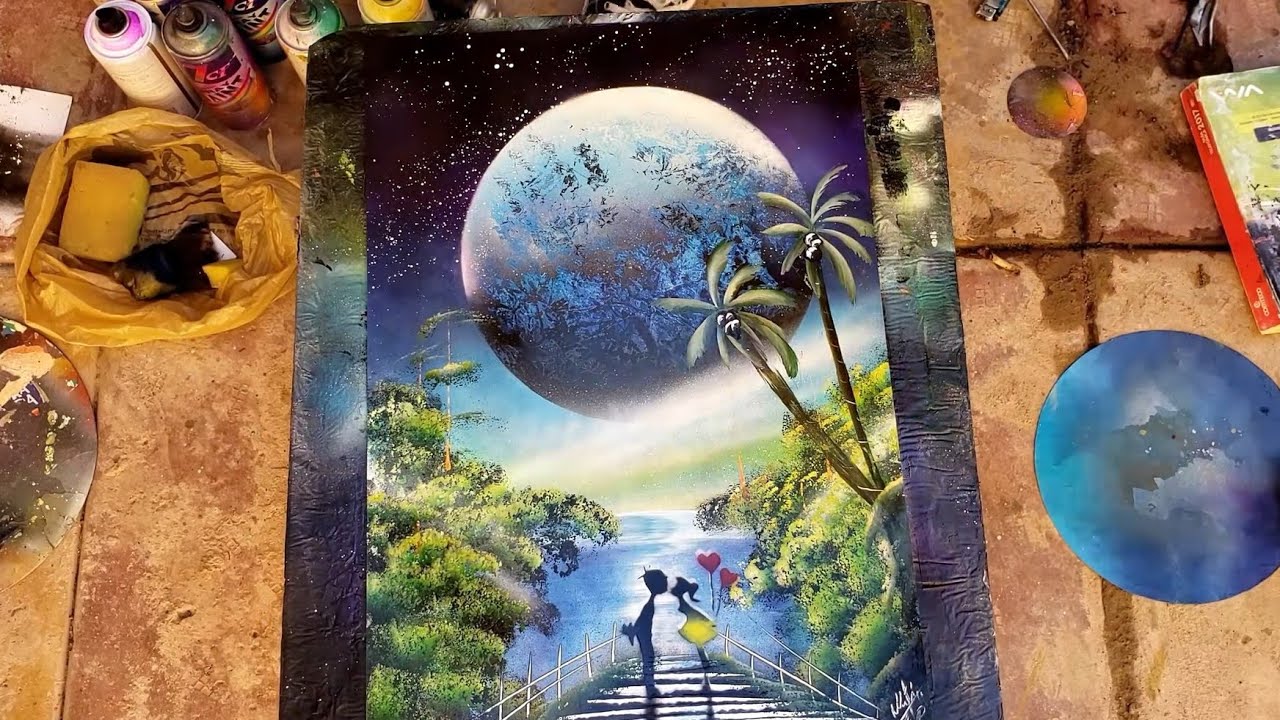 COMO PINTAR PAISAJE SPRAY PAINT