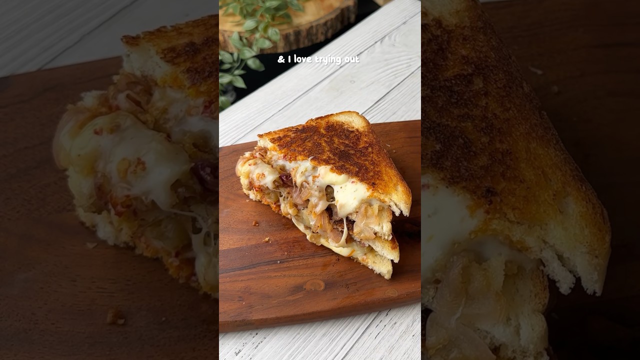 Caramelised onion & potato sandwich 🥪 easy vegetarian sandwich recipe