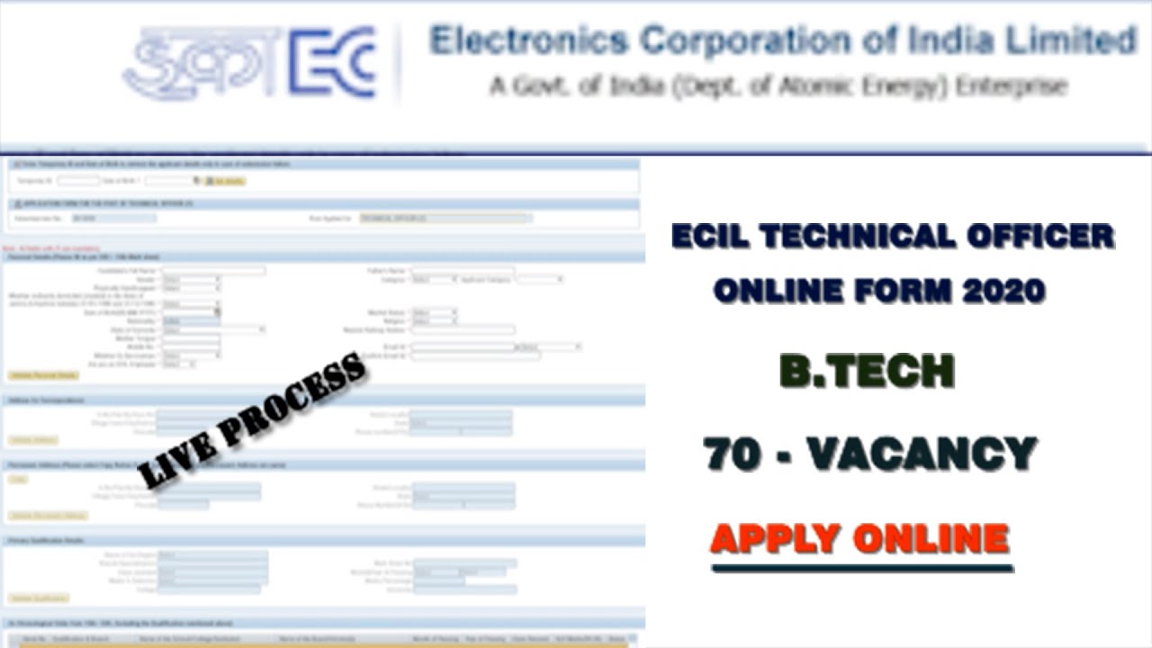 How to apply ECIL technical Officer Online Application Form Fill  in Telugu#ECIL2020||TrendyTech24x7