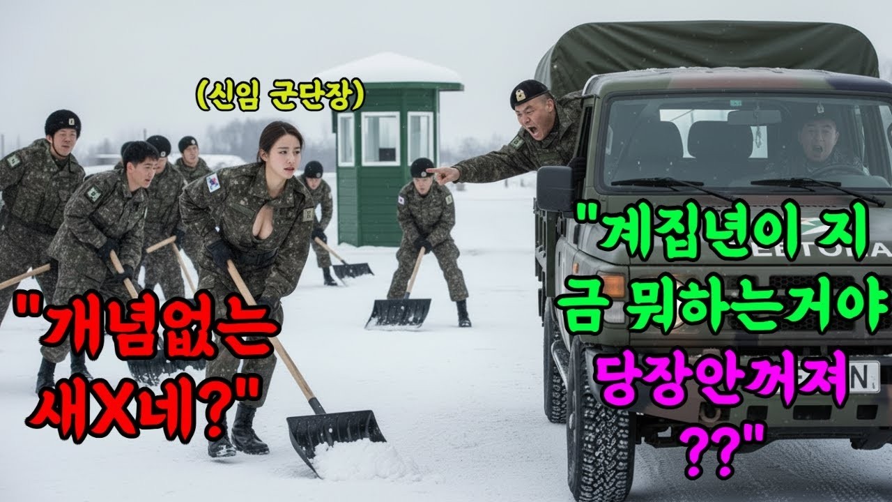 707 특임대 출신!! 제설 작업하는 병사들 보고 욕하는 행보관, 옆에서 같이 삽질하던 여자가 모자를 벗는데  그 여자가 오늘 취임하는 군단장! #오디오북 #감동 #사연 #재미