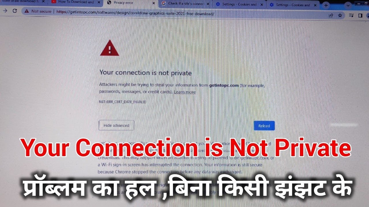 Your connection is not private google chrome windows 7 | website Not Open Problem Solution