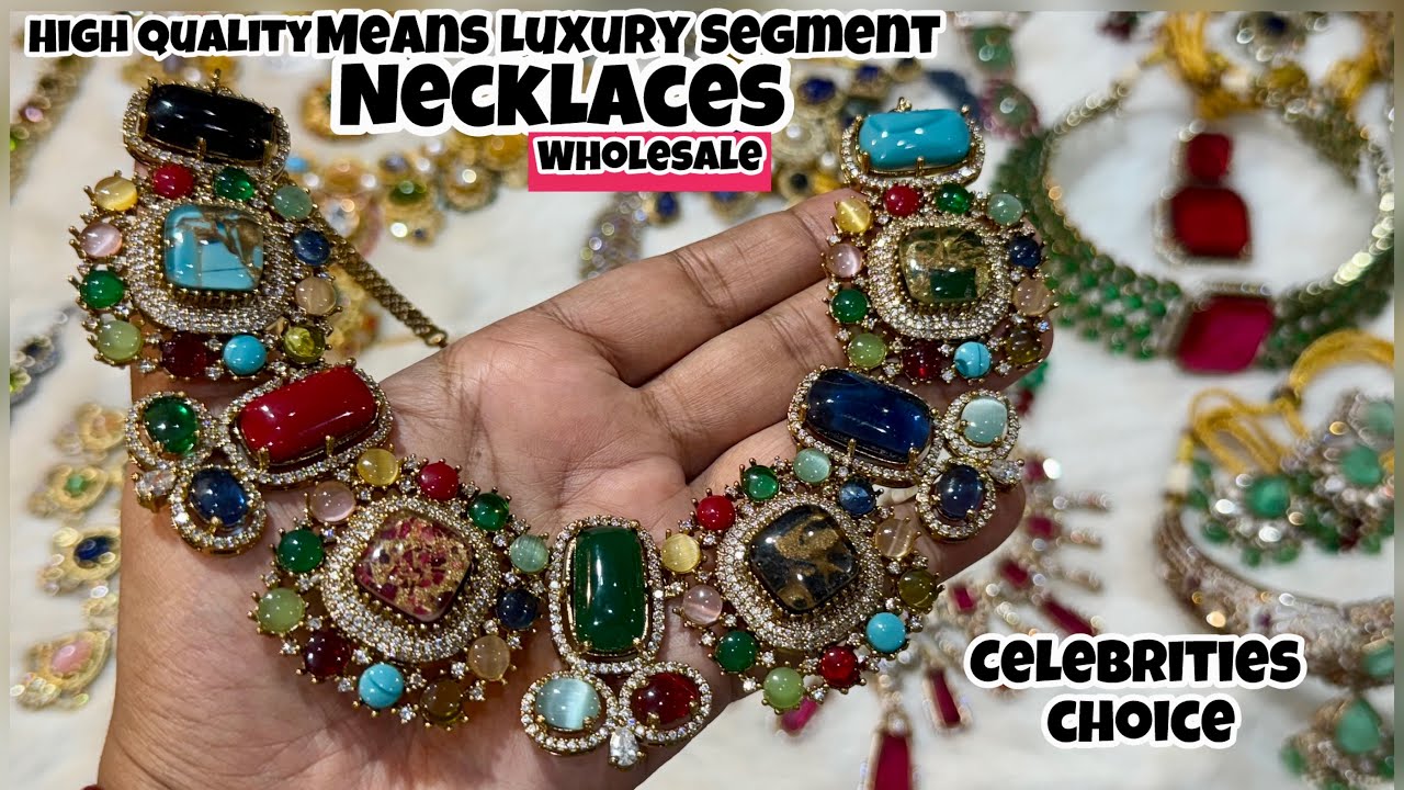 Brands Inspired Celebrity Necklaces Wholesale| High Quality Moissanite, Tyaani Kundan, Dublet Stone