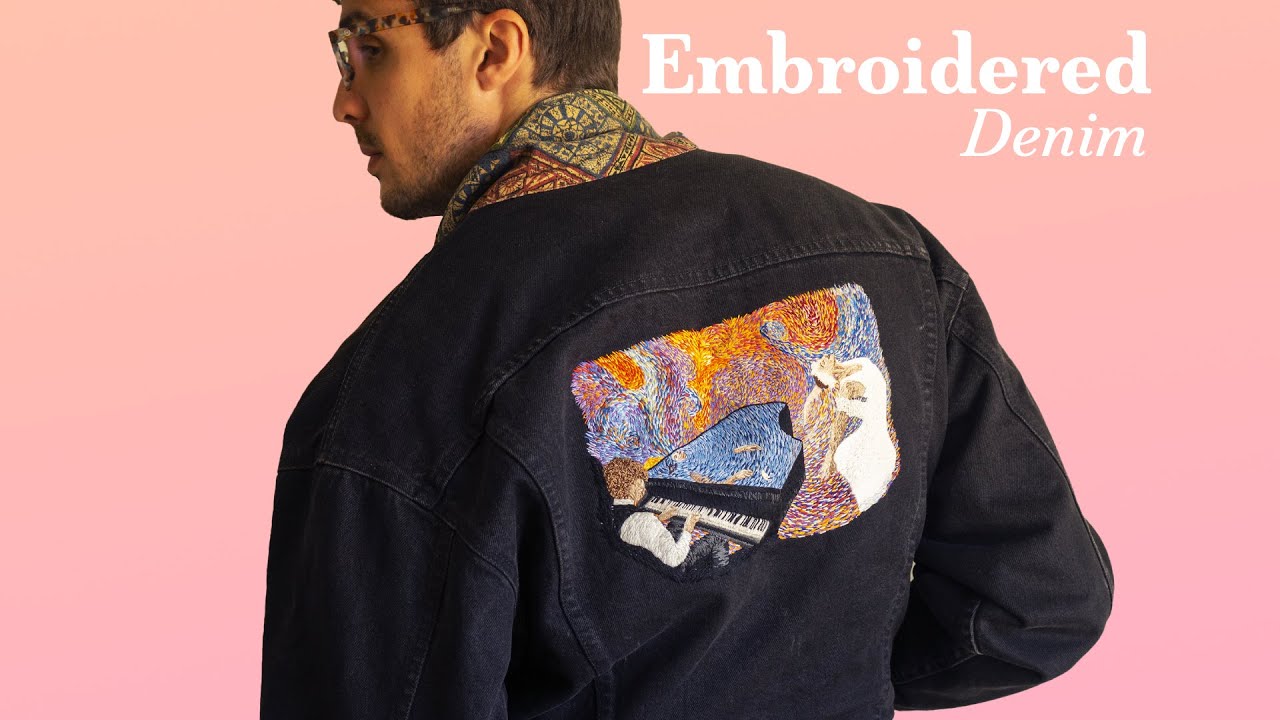 Hand Embroidered Patch on Jeans Jacket (How to attach a patch)