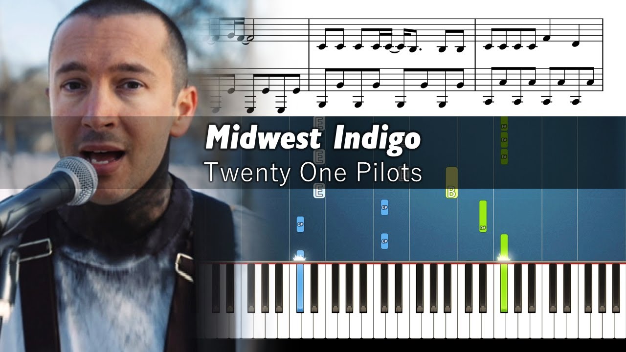 Twenty One Pilots - Midwest Indigo - Piano Tutorial with Sheet Music