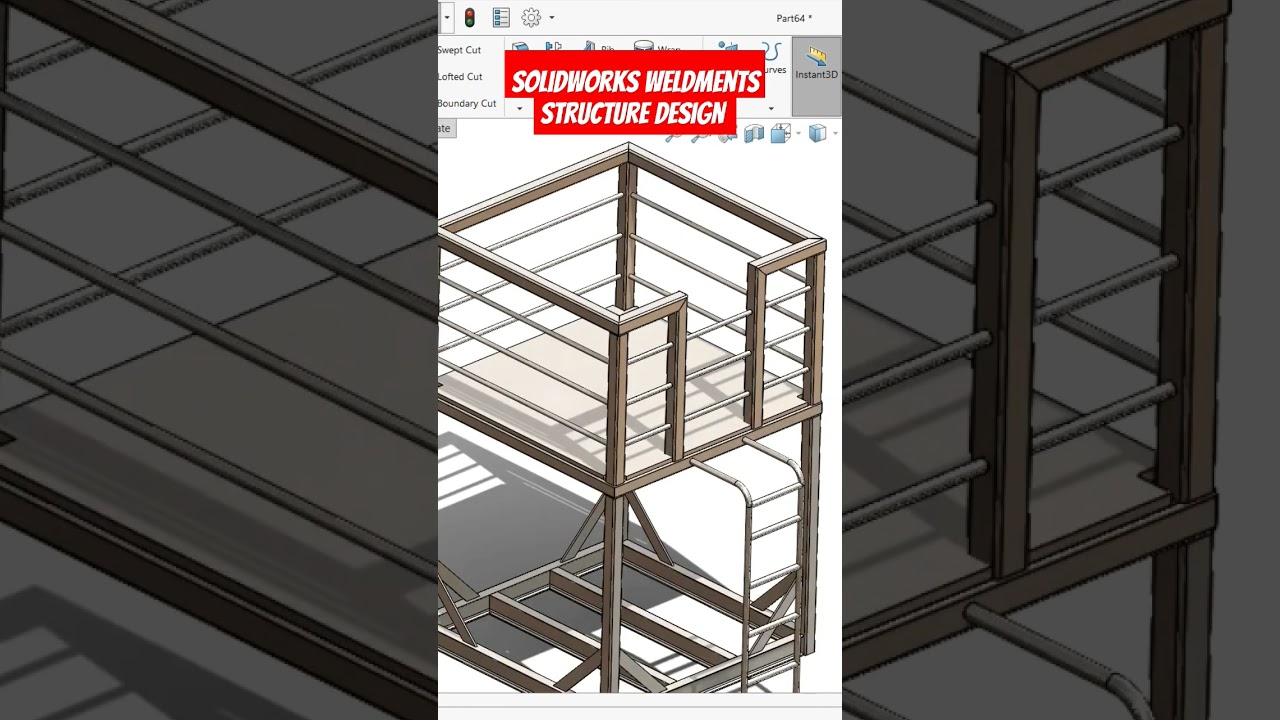 ✅Solidworks Weldments Structure Design #shorts #solidworks