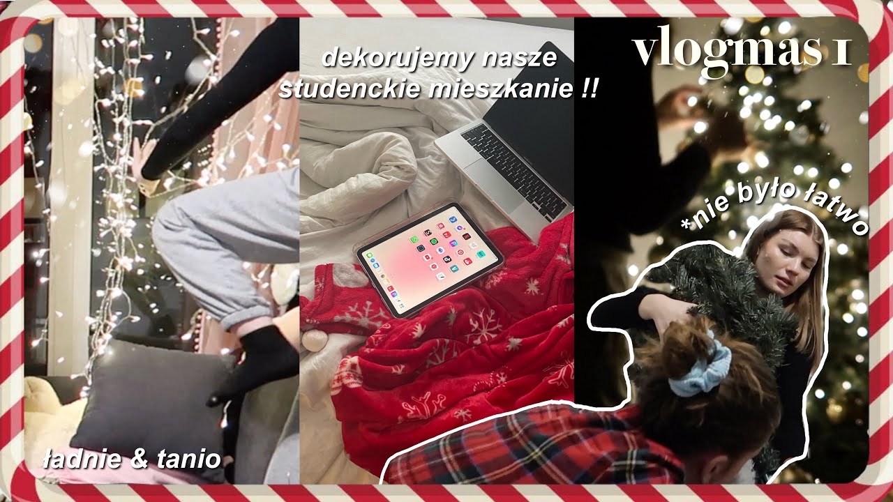 DEKORUJUEMY NASZE STUDENCKIE MIESZKANIE!! 🌲*pierwszy vlogmas w nowym mieszkaniu*