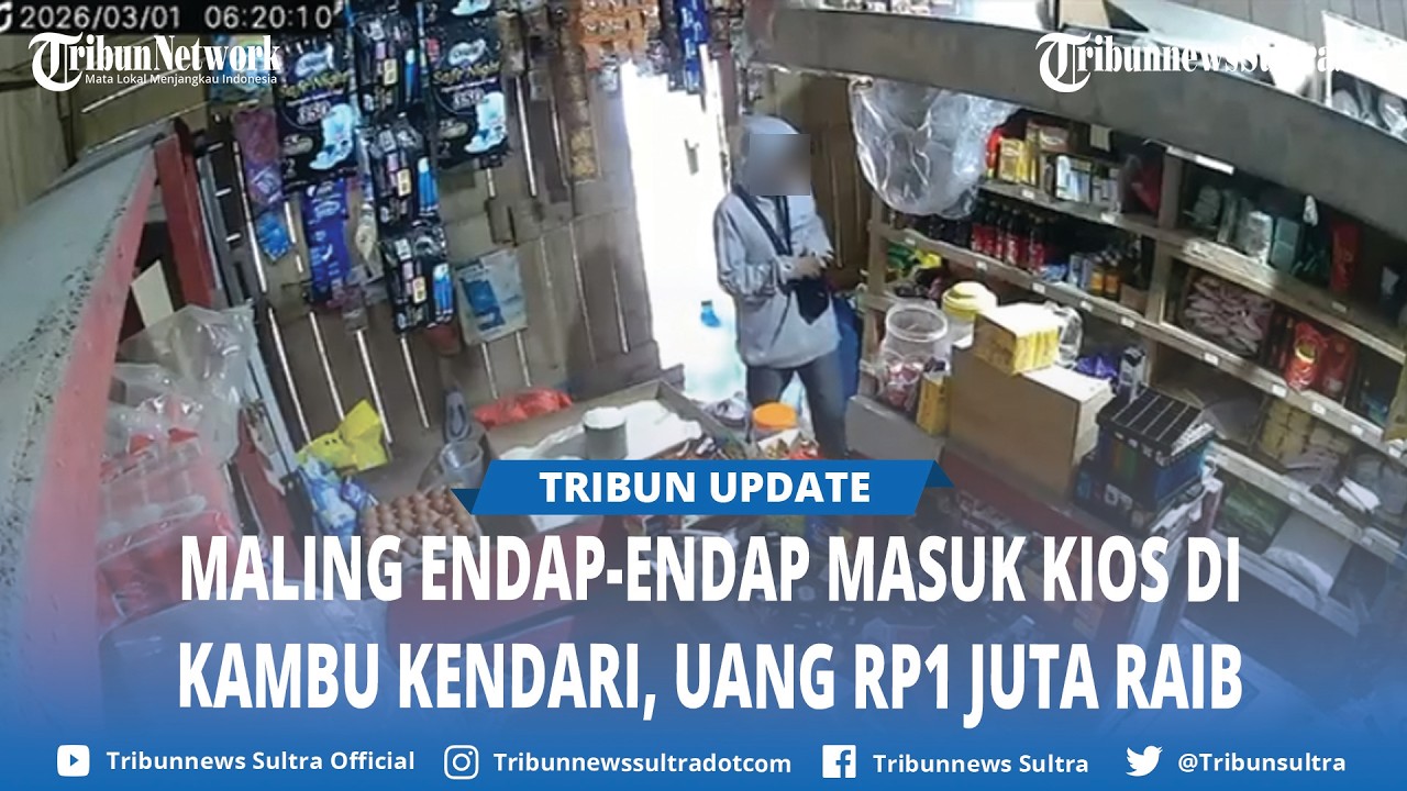 Aksi Pria Maling Uang di Laci Kios di Kendari Terekam CCTV, Si Pemilik Sedang Jemur Pakaian
