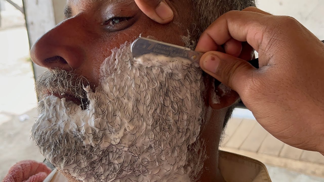 Young Man Beard Shave with Razor & Simple Haircut | Clean Grooming Transformation