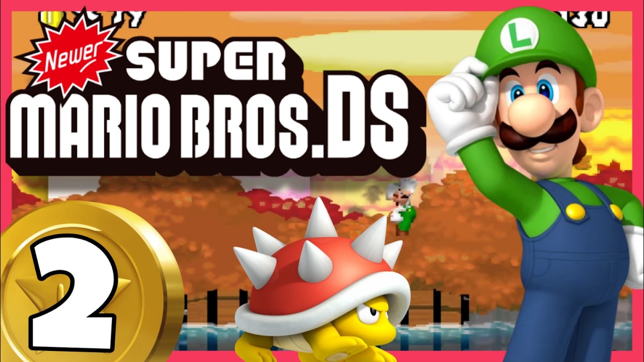 NEWER SUPER MARIO BROS. DS 🍂 #2 Luigi vs. Bowser in the first Castle