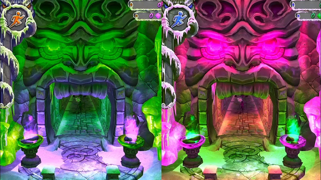Temple Run 2 Frozen Shadows Green 🍏 Vs Pink
