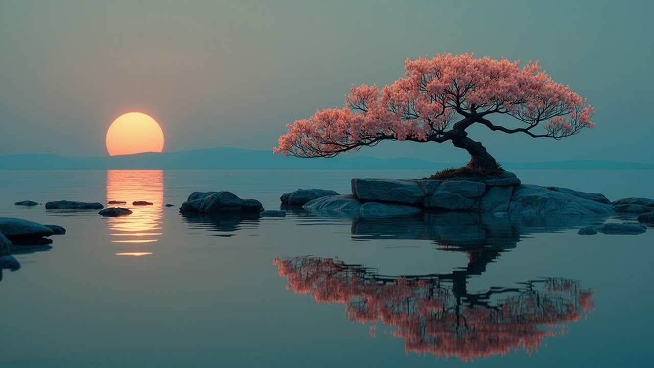 Sakura Sunset Zen Music ~ Relaxing Japanese Melodies for Deep Sleep & Calm