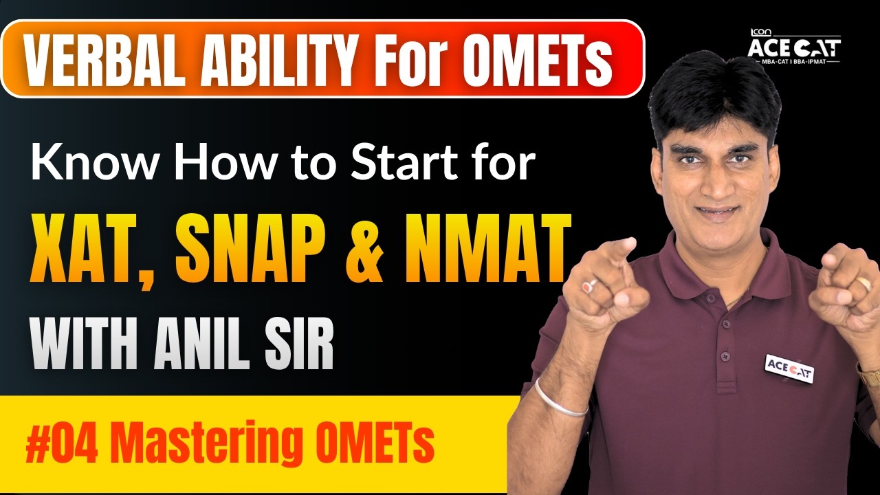 Verbal Ability for OMETs 2026 | XAT, SNAP, NMAT | Lecture #04