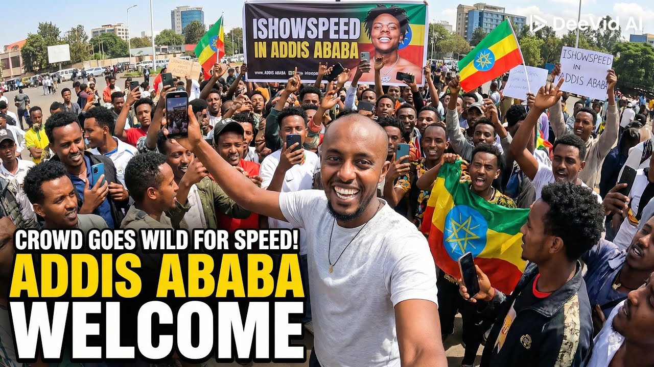 መስቀል አደባባይ ስፒድን ለመቀበል የወጣው ህዝብ ። The people who gathered to meet ishow speed is insane::