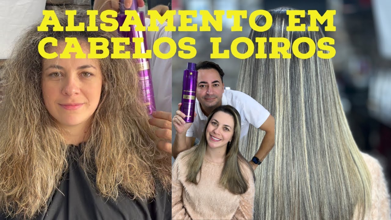 Alisamento em cabelos loiros! Passo a passo!