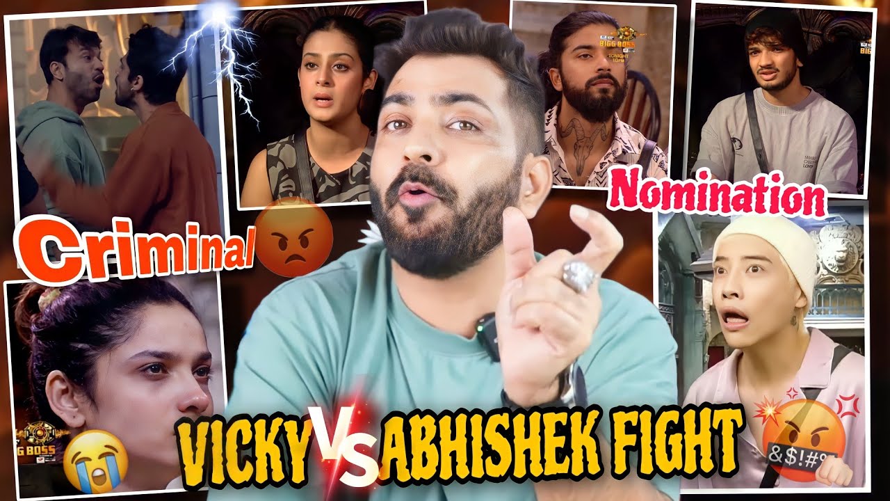 #BIGGBOSS17 : NOMINATED ABHISHEK KHANZADI VICKY NEIL KEY MAN MUNAWAR VICKY VS ABHISHEK  FIGHT
