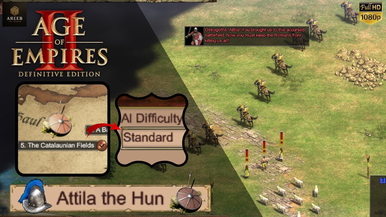 AoE2: DE - The Catalaunian Fields #5 - Attila the Hun Campaign Gameplay (Standard Difficulty)