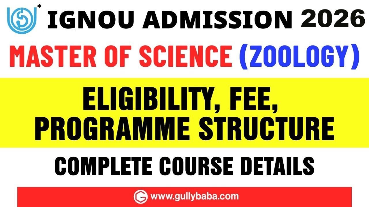 IGNOU MSC Zoology Admission Details 2026 | How to Apply in IGNOU MSc Zoology | IGNOU Admission 2026