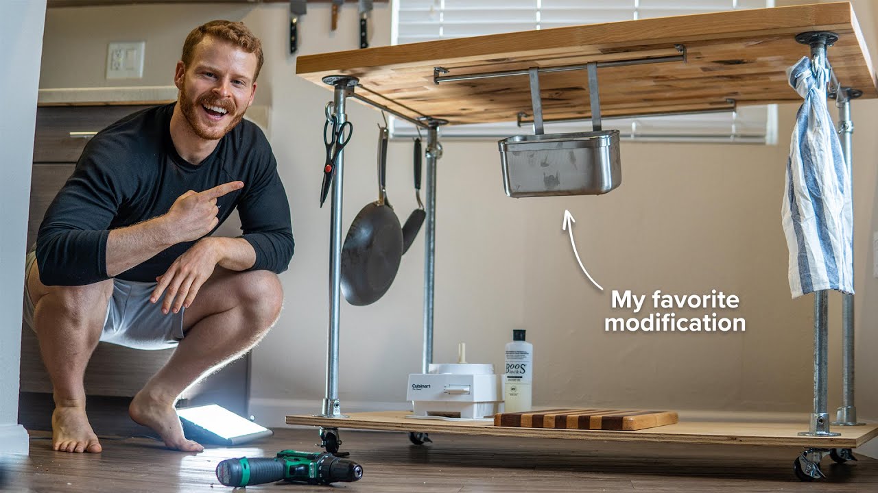 how I built a HIGHLY FUNCTIONAL DIY Kitchen Island