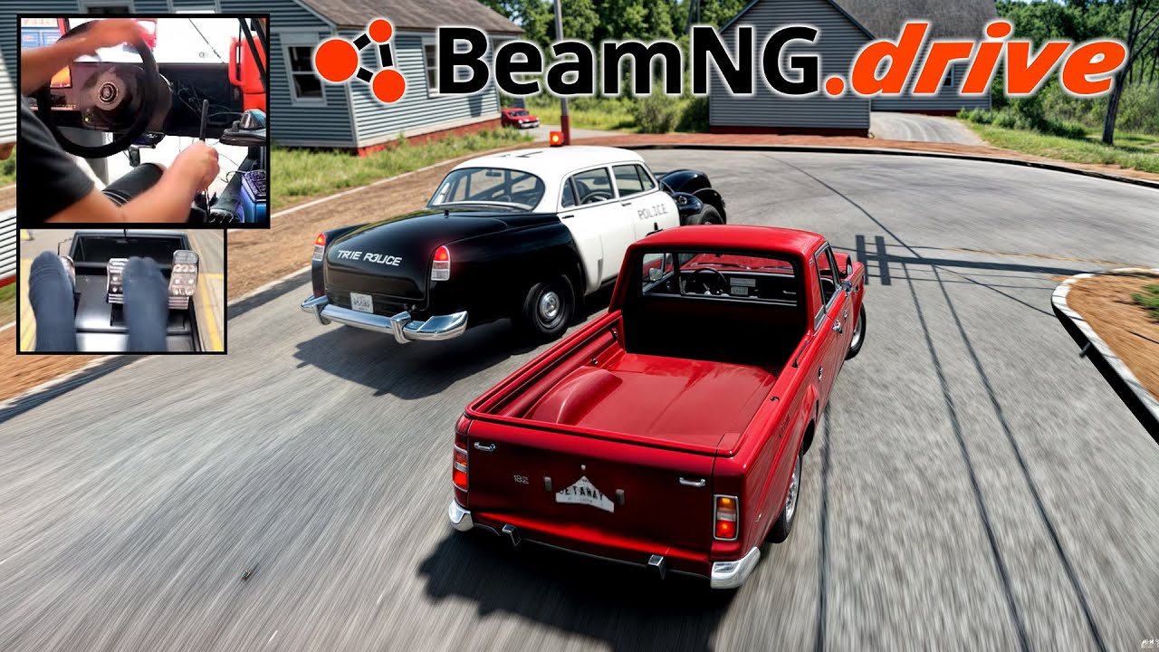 Fuga da Policia de CAMINHONETE VELHA - BeamNG.drive