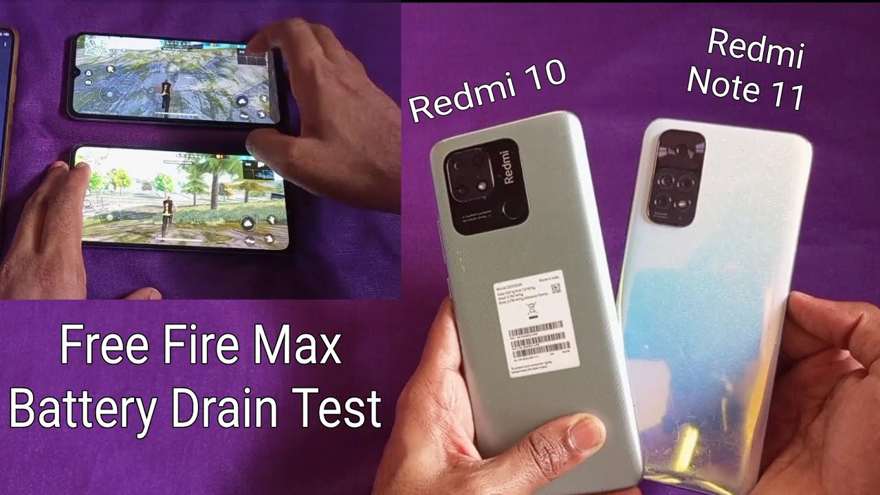 Redmi 10 Vs Redmi Note 11 Free Fire ( Max ) Battery Drain Test - ( 100 To 0% )
