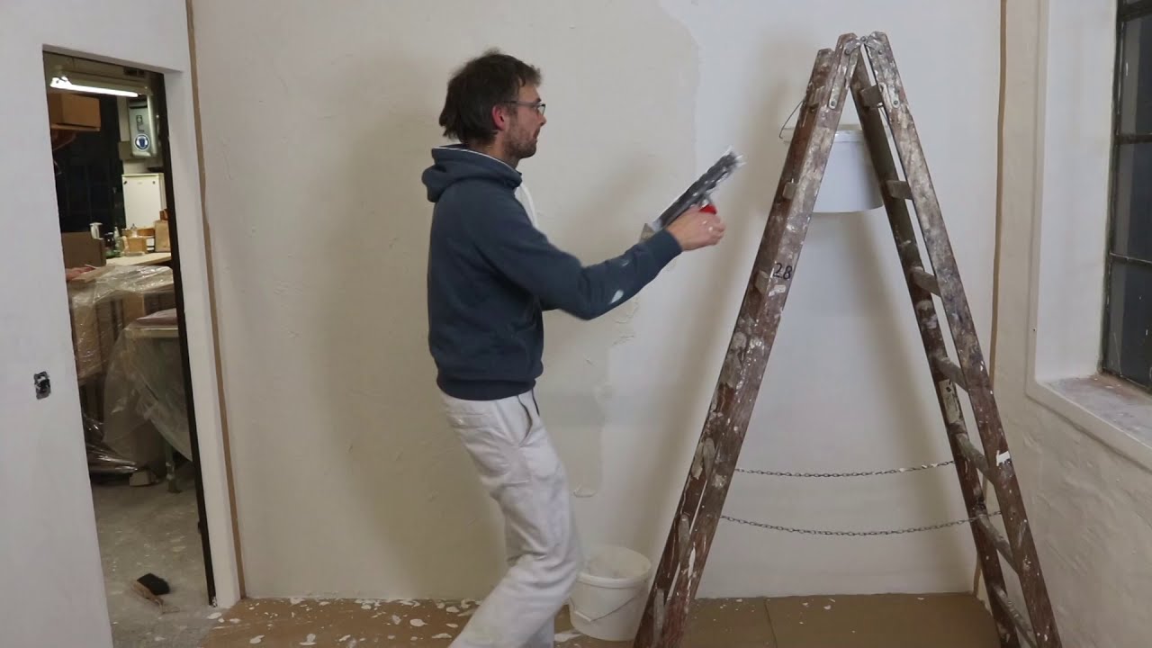 Wand mit Farbverlauf Teil 1 Kalk Haftputz
