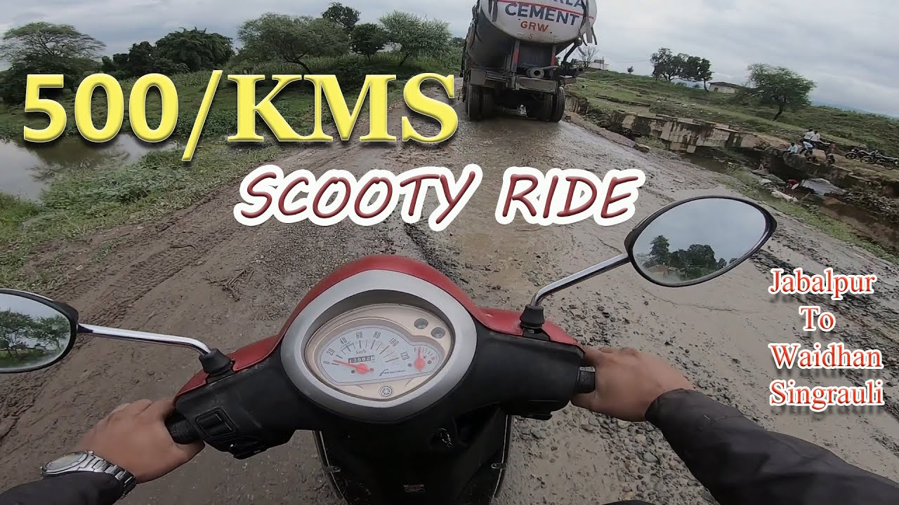 Jabalpur To Singrauli 500 Kms On Yamaha Fascino 125 | Monsoon Ride | Scooty Long Ride