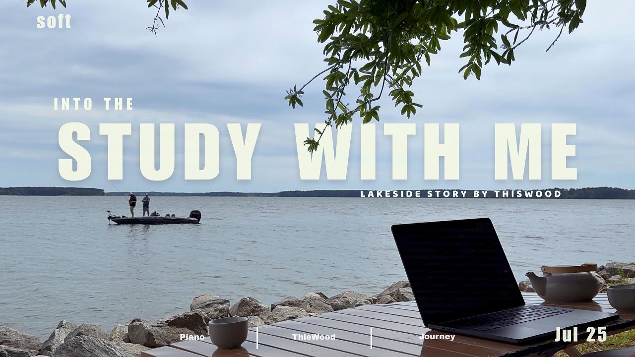 2-HOUR STUDY WITH ME 🌥️ / Cloudy Vibe + Rain sound/ Relaxing Calm Piano 🎹 / 30-5 Pomodoro Studying