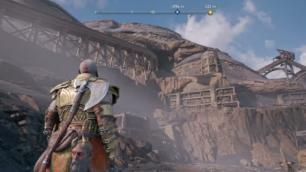 God of War Ragnarok Search Mines for Tyr Explore Area for Loot Get to Mine Passage After Train Crash