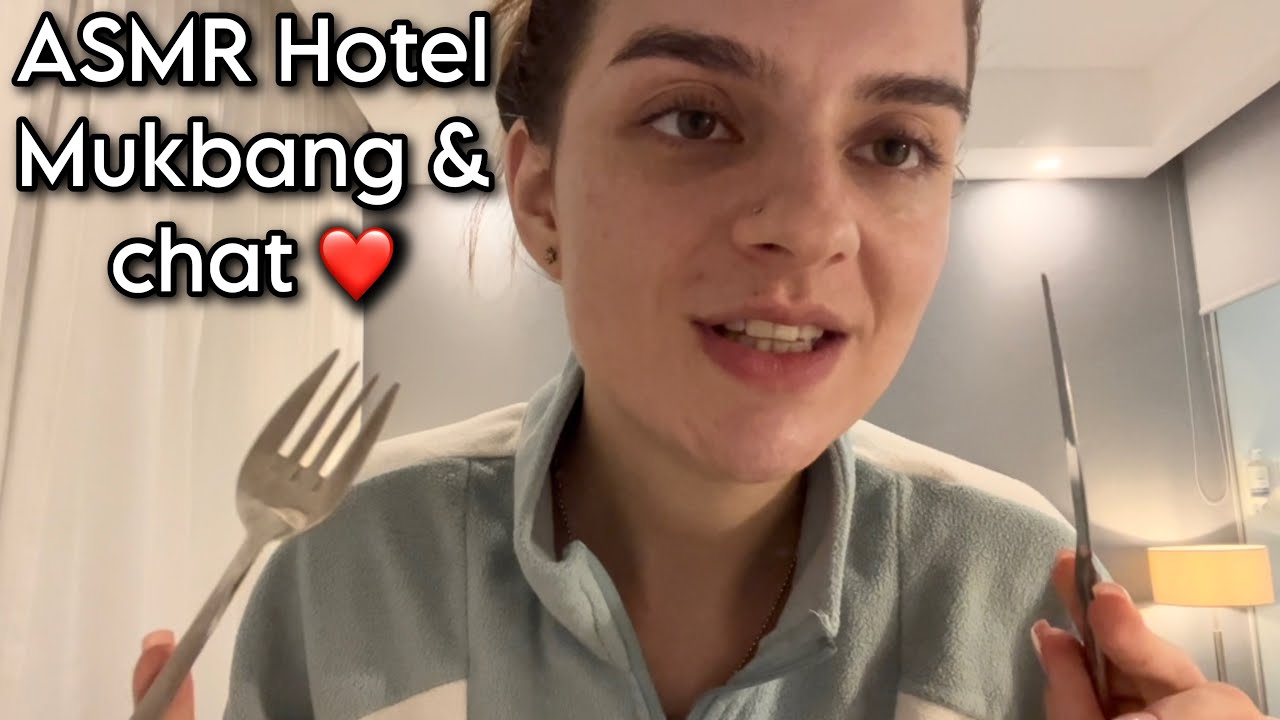 lofi asmr, hotel/room service mukbang, (whispered rambles & life updates ft. hand movements etc.)
