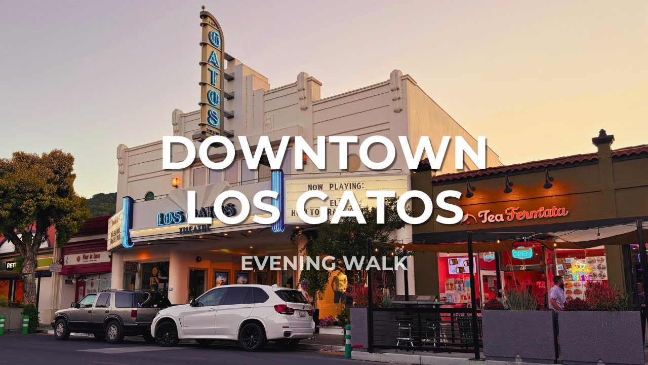 4K Evening Walk in Downtown Los Gatos, California | Golden Hour Vibes | Virtual Relaxing walk | 2025