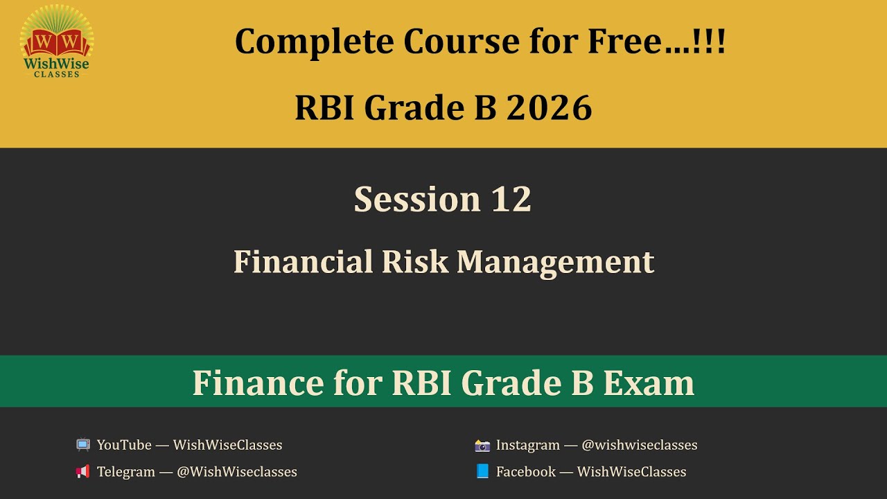 Session 12| Financial Risk Management | Complete Explanation | Complete Finance| RBI Grade B Phase 2