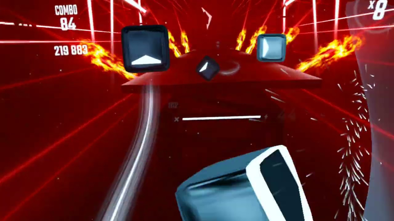 playing enter Sandman in Beatsaber vr