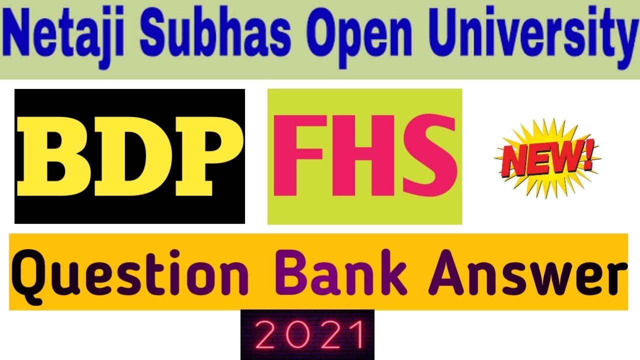 BDP FHS Question Bank Answer || New Question Bank Answer FHS || NSOU BDP Question Bank Answer FHS