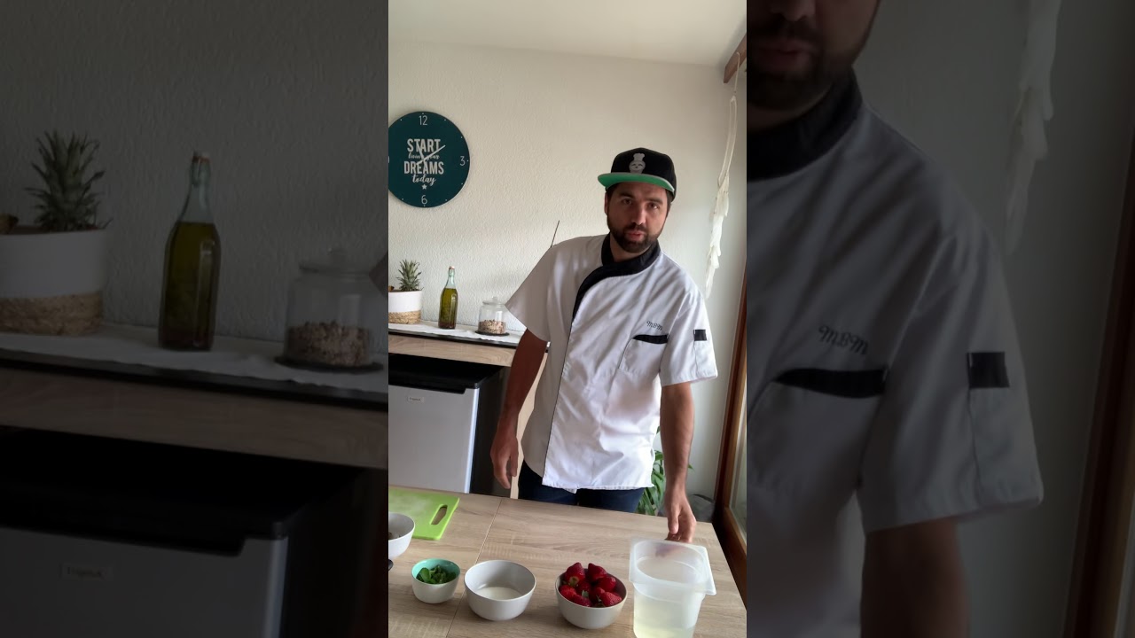 Granité aux fraises et menthe