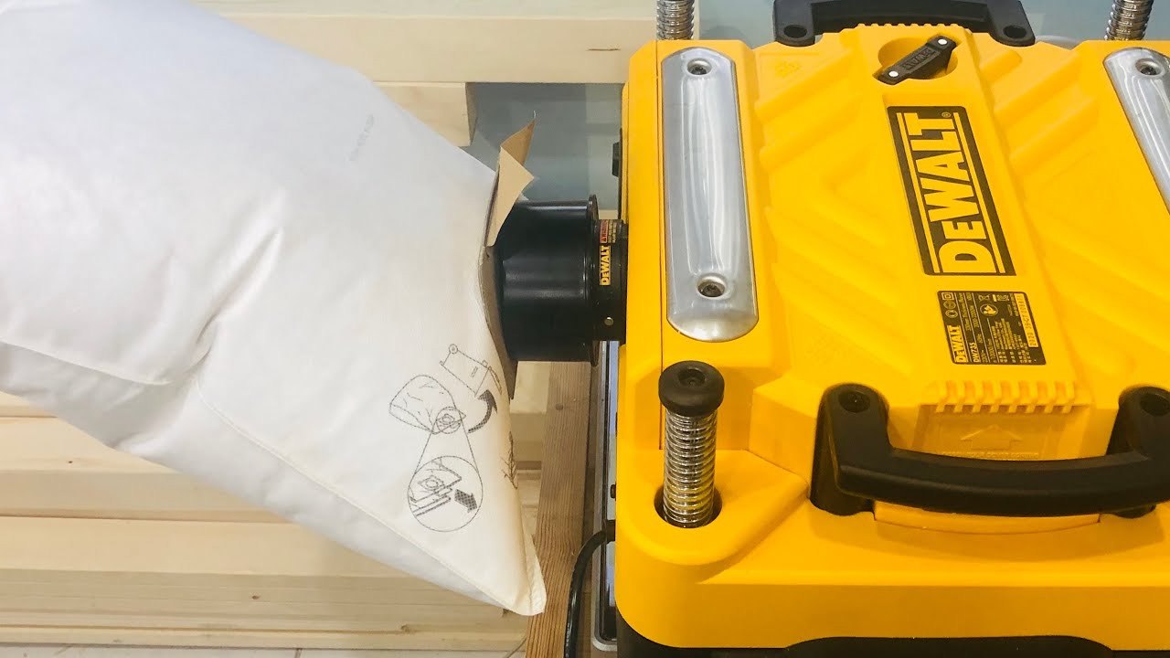 Временный сбор пыли на автоматическом строгальном станке Dewalt и испытание DW735