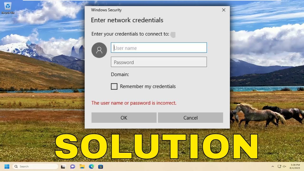 Исправление ошибки ввода сетевых учетных данных в Windows 11/10 (руководство)