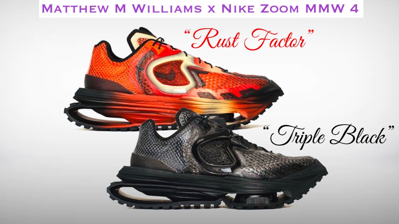Matthew M Williams x Nike Zoom MMW 4 &ldquo;Rust Factor&rdquo; and &ldquo;Triple Black&rdquo; DETAILED LOOK