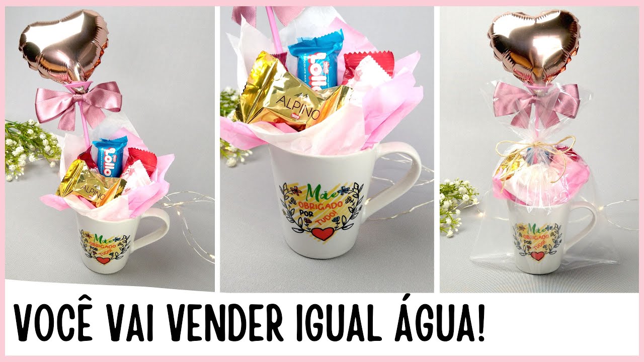 VENDA FÁCIL ESSA LEMBRANCINHA ECONÔMICA E LUCRE ALTO NO DIA DAS MÃES I CANECA COM BOMBONS DENTRO